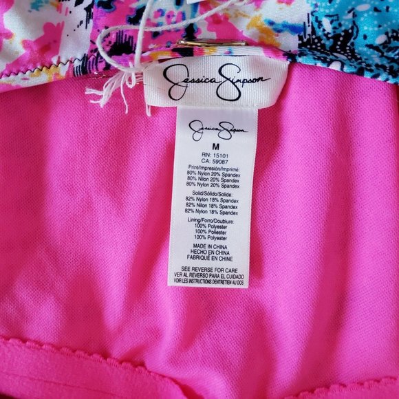 Jessica Simpson Women's Firework V-Wire Bandeau One-Piece Swimsuit Size Medium - Picture 7 of 16